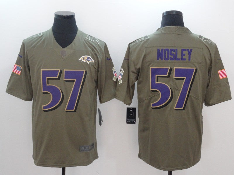 Men's Baltimore Ravens C.J. Mosley #57 Brown Game Jersey1