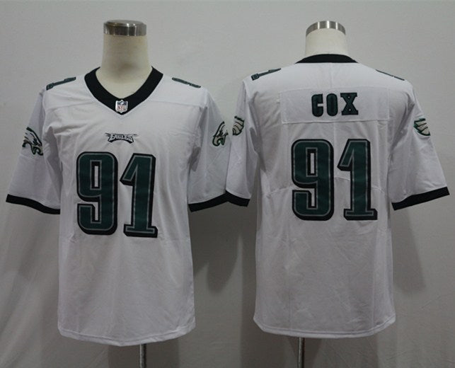 Men's Philadelphia Eagles Fletcher Cox #91 White Game Jersey1