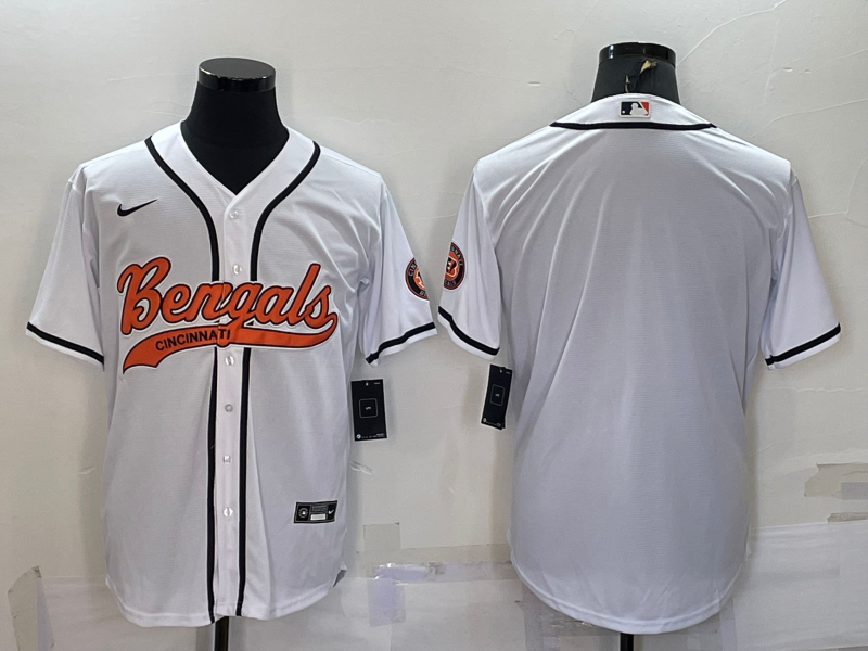 Men's Cincinnati Bengals White Blank Jersey1