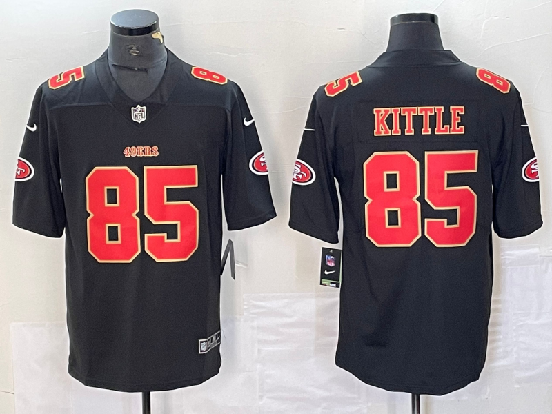 Men's San Francisco 49ers George Kittle #85 Black Fashion Game Jersey1