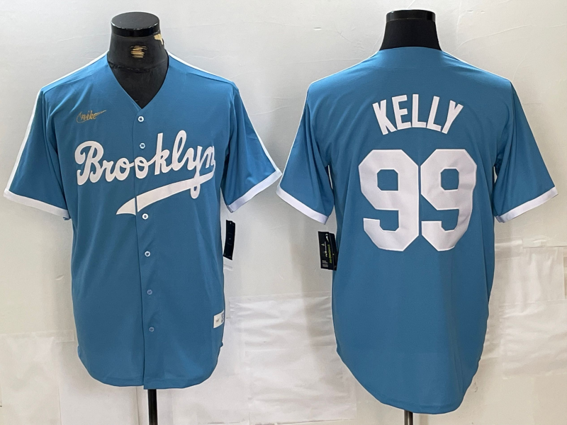Men's Los Angeles Dodgers Joe Kelly #99 Light Blue Alternate Cooperstown Collection Player Jersey1