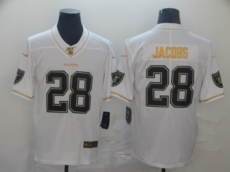 Men's Las Vegas Raiders Josh Jacobs #28 White Game Player Jersey1