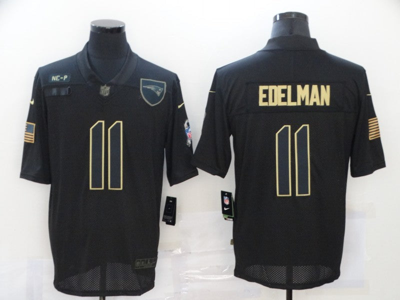 Men's New England Patriots Julian Edelman #11 Black Game Player Jersey1