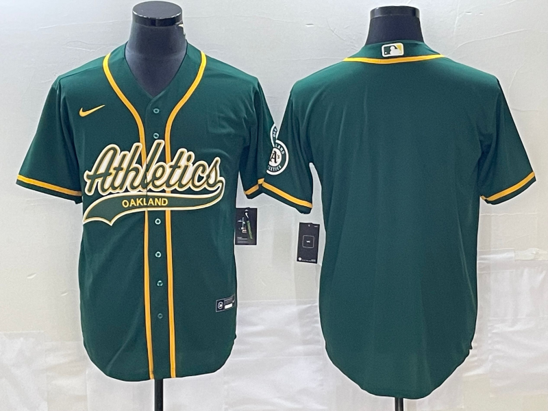 Men's Oakland Athletics Kelly Green Replica Blank Jersey1 Joint Edition