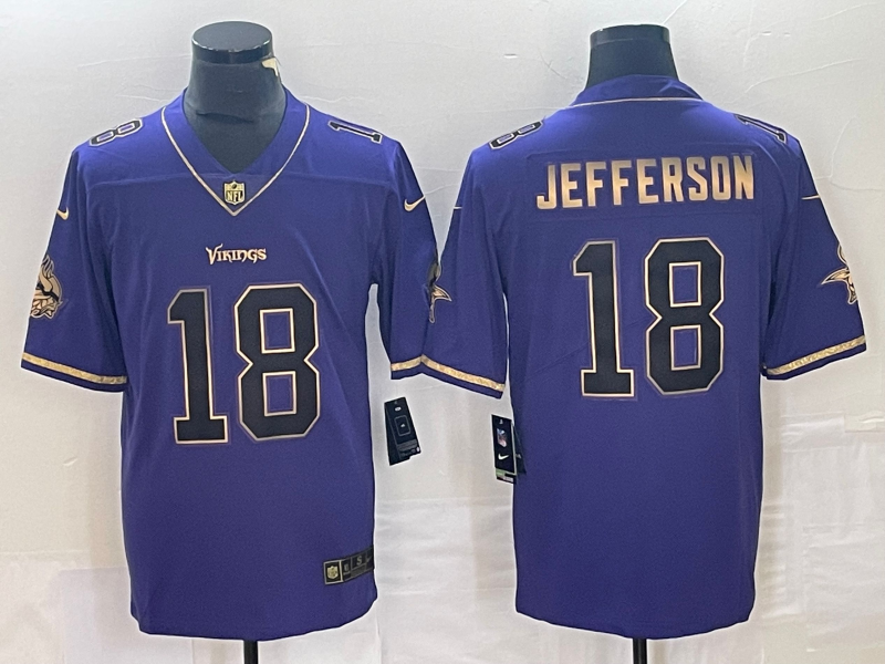 Men's Minnesota Vikings Justin Jefferson #18 Purple Alternate Game Jersey1