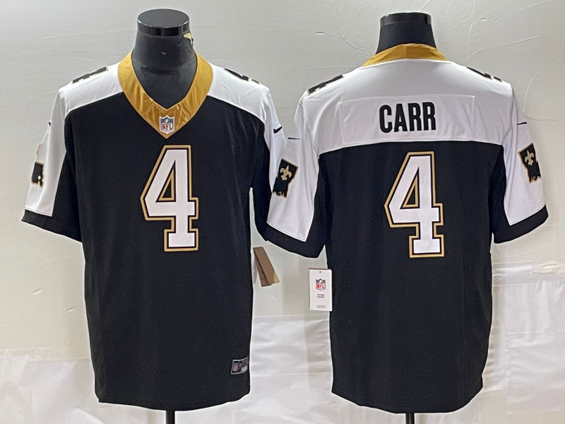 Men's New Orleans Saints Derek Carr #4 Black Vapor F.U.S.E. Limited Jersey1