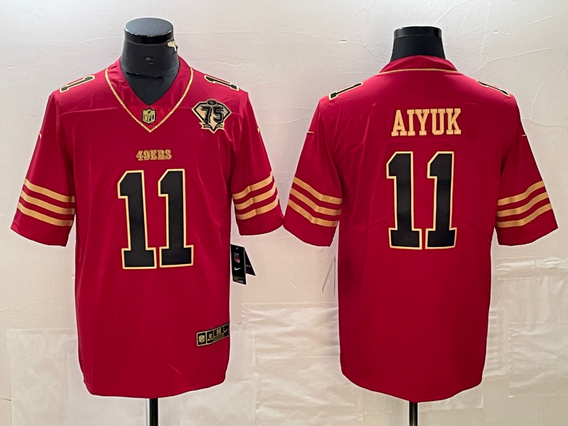 Men's San Francisco 49ers Brandon Aiyuk #11 Scarlet Player Jersey1