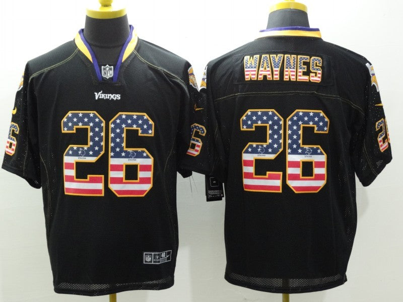 Men's Minnesota Vikings Trae Waynes #26 Black Game Jersey1