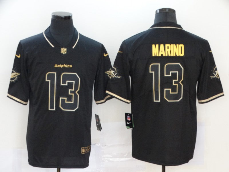 Men's Miami Dolphins Dan Marino #13 Black Alternate Game Jersey1