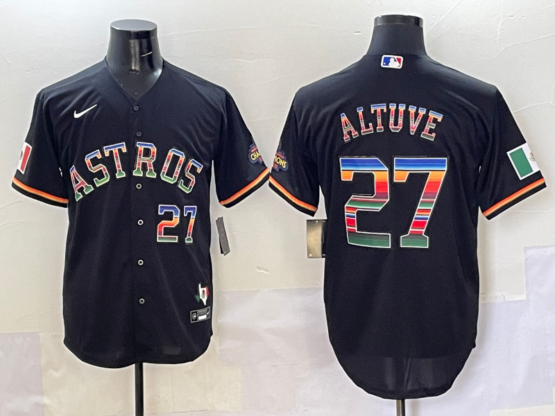 Men's Houston Astros Jose Altuve #27 Black Player Jersey1