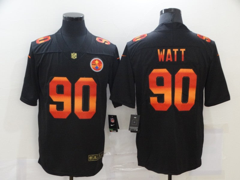 Men's Pittsburgh Steelers T.J. Watt Black Game Player Jersey1