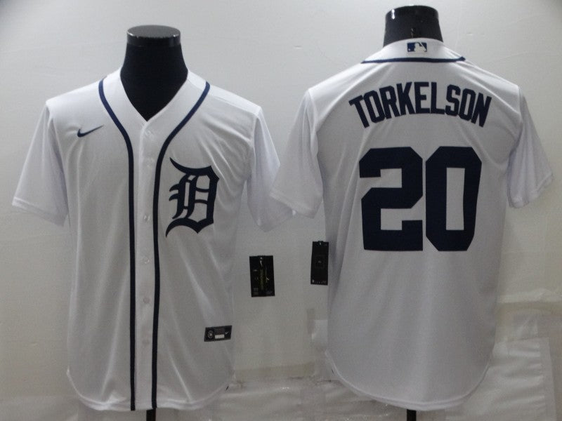 Men's Detroit Tigers Spencer Torkelson #20 White Replica Baseball Jersey1