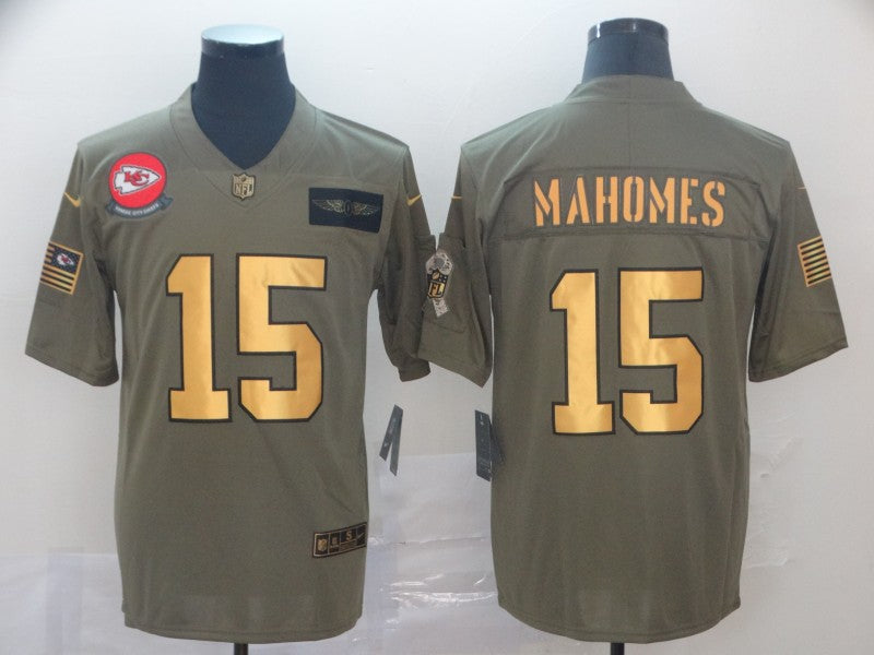 Men's Kansas City Chiefs Patrick Mahomes Brown Game Player Jersey1