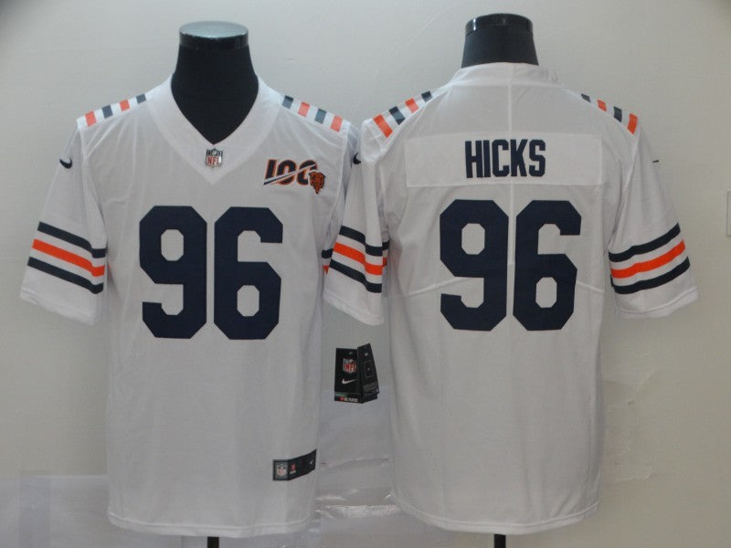Men's Chicago Bears Akiem Hicks #96 White Game Jersey1