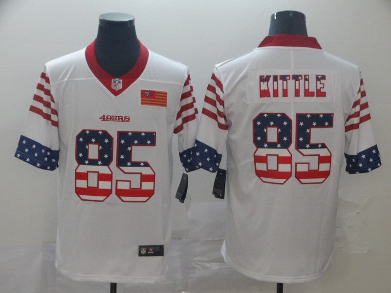 Men's San Francisco 49ers George Kittle #85 White Team Game Jersey1