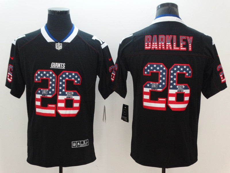 Men's New York Giants Saquon Barkley #26 Black Game Jersey1