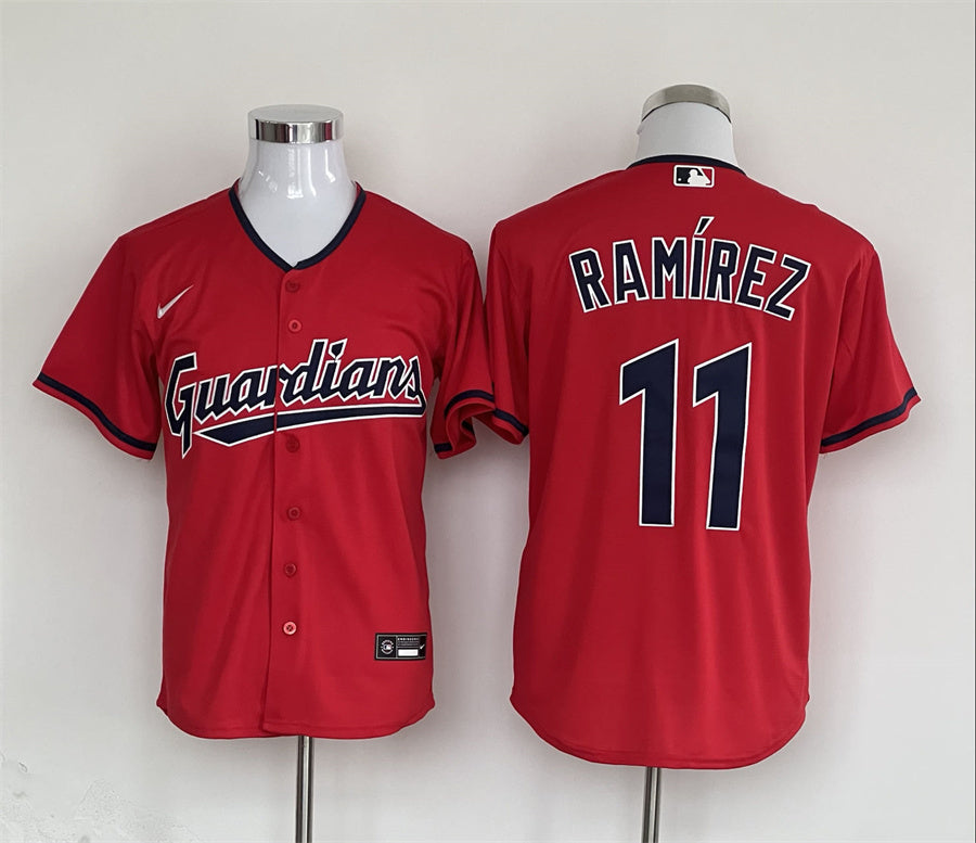 Men's Cleveland Guardians Jose Ramirez Nike Red Replica Player Jersey1