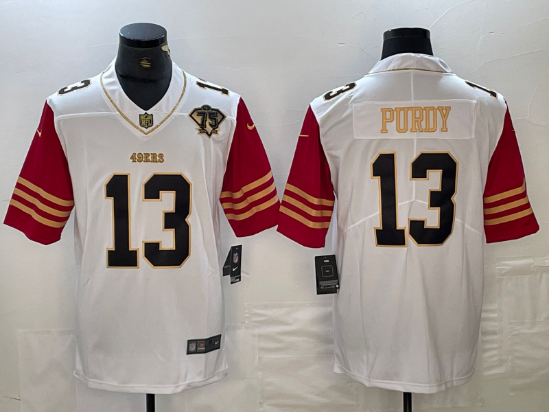 Men's San Francisco 49ers Brock Purdy #13 White Player Game Jersey1