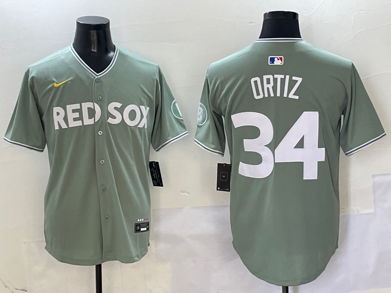 Men's Boston Red Sox David Ortiz #34 Gray 2025 City Connect Limited Retired Player Jersey