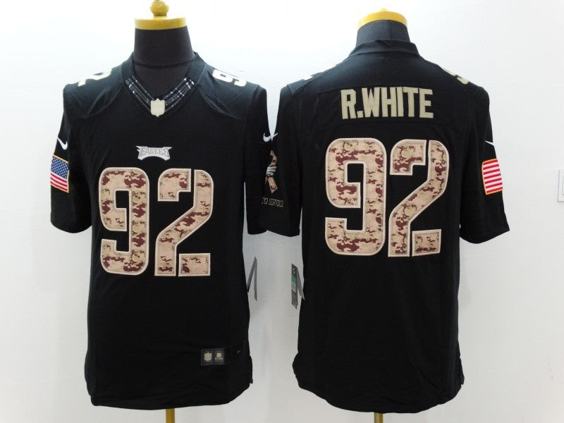 Men's Philadelphia Eagles Reggie White #92 Black Game Player Jersey1