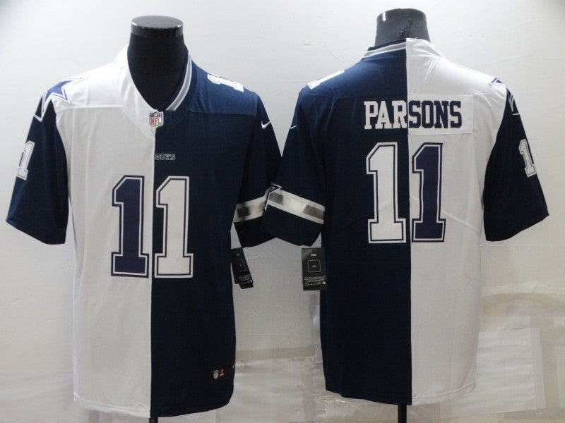 Men's Dallas Cowboys Micah Parsons #11 White/Navy Game Jersey1