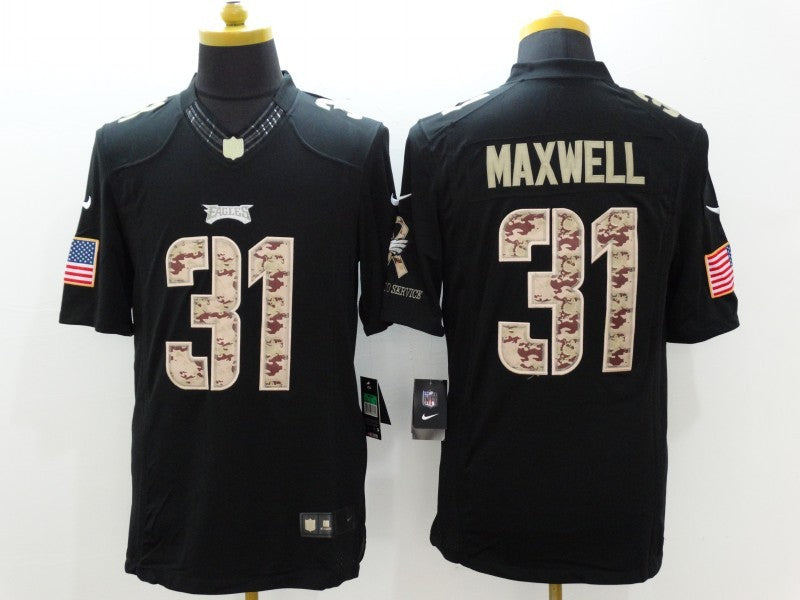 Men's Philadelphia Eagles Byron Maxwell #31 Black Game Player Jersey1