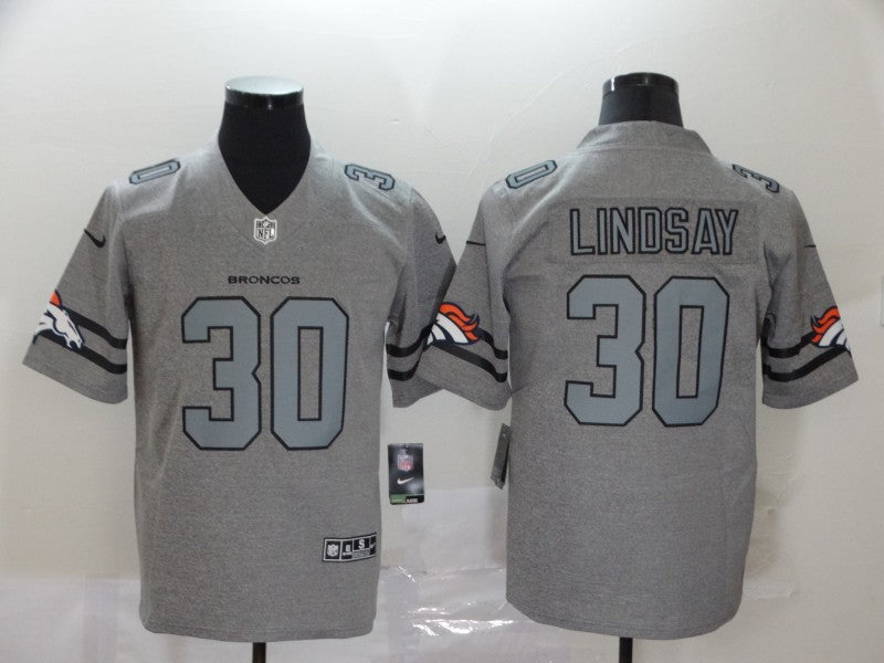 Men's Denver Broncos Phillip Lindsay #30 Gray Game Player Jersey1