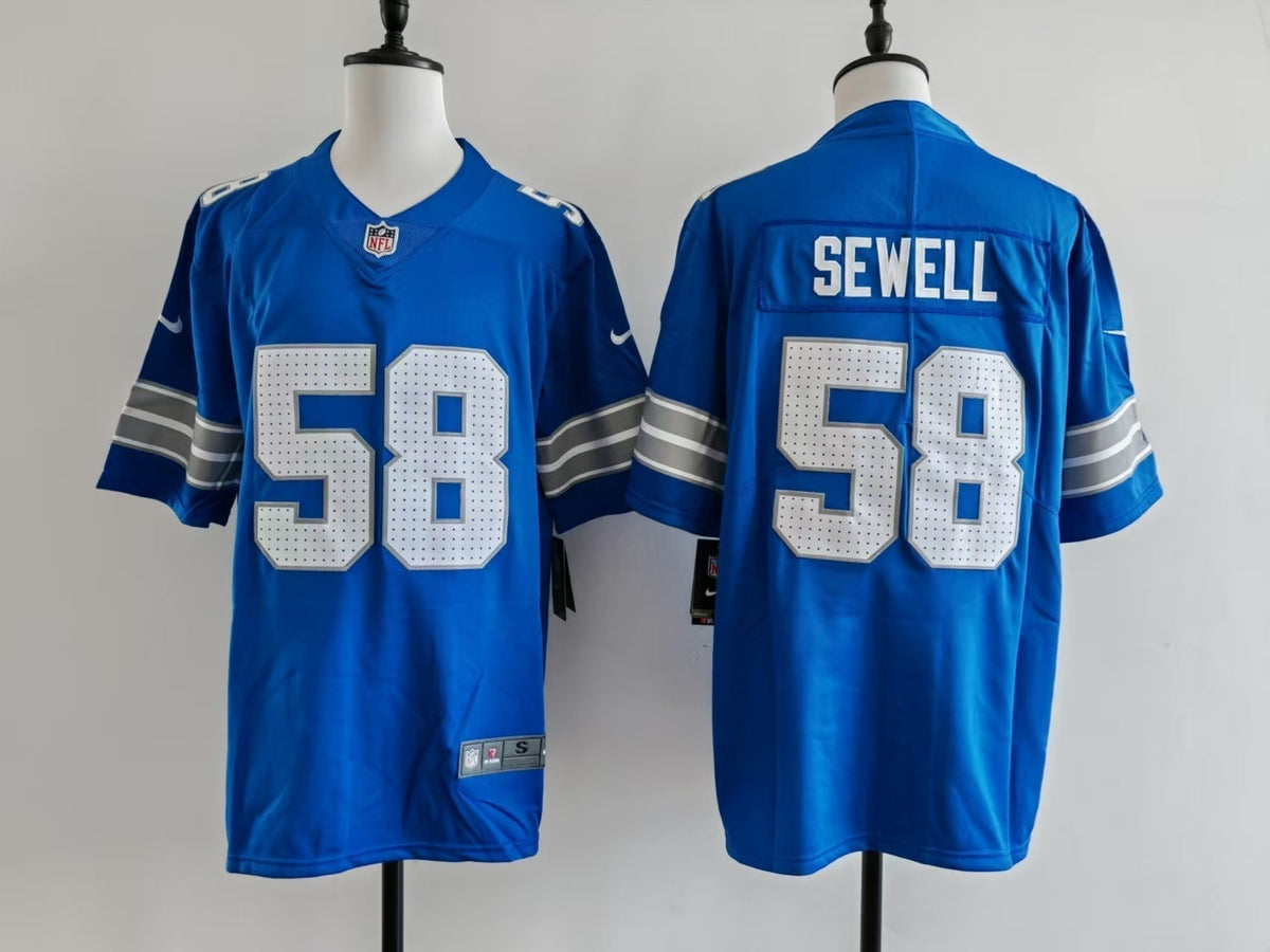Men's Detroit Lions Penei Sewell Jersey - Blue