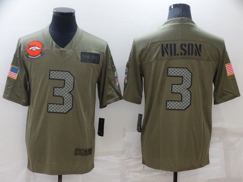 Men's Denver Broncos Russell Wilson #3 Brown Player Jersey1