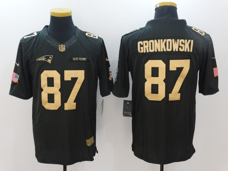 Men's New England Patriots Rob Gronkowski #87 Black Alternate Game Jersey1