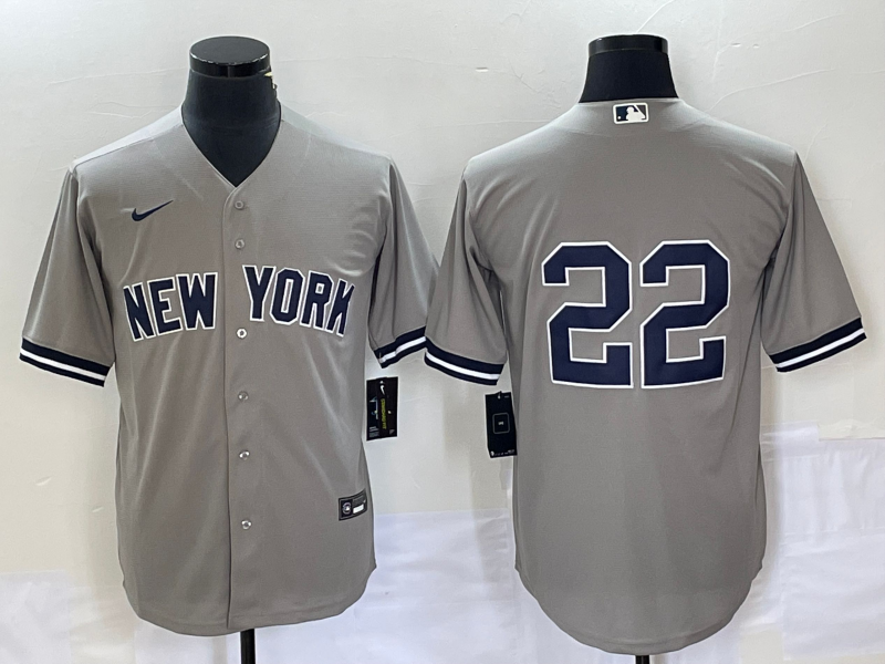 Men's New York Yankees Juan Soto #22 Gray Replica Player Name Jersey1
