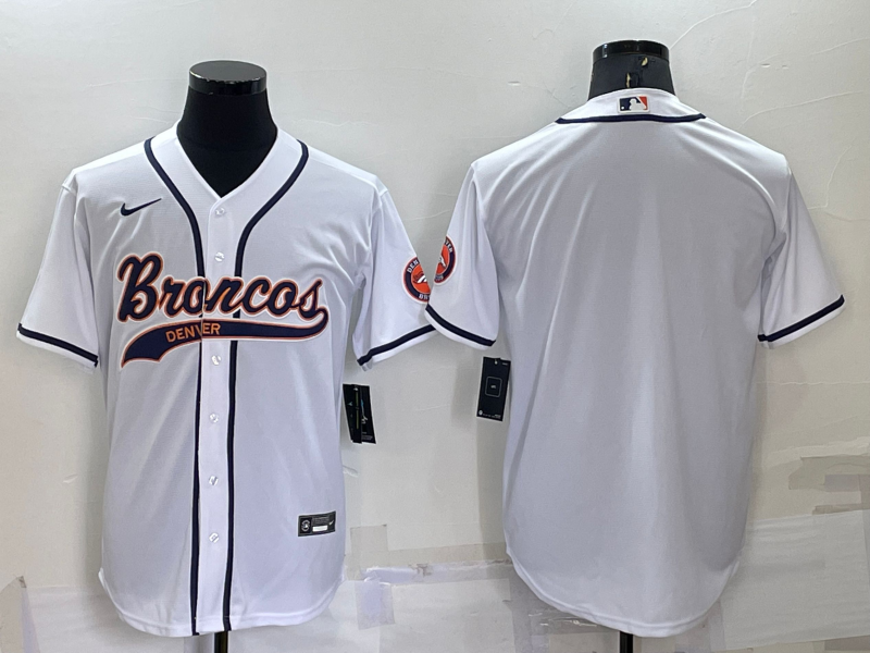Men's Denver Broncos White Blank Jersey1