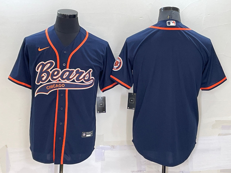Men's Chicago Bears Navy Blank Jersey1