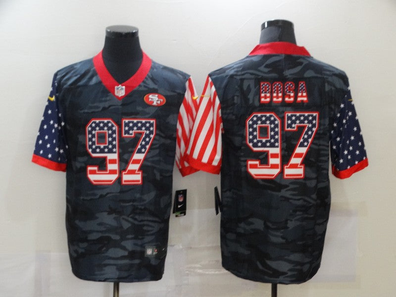 Men's San Francisco 49ers Nick Bosa #97 Gray Camouflage Game Player Jersey1