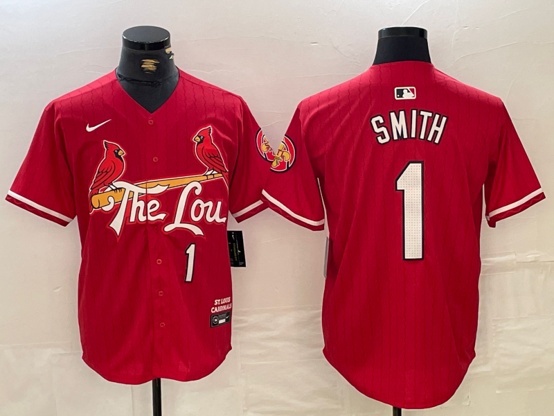 Men's St. Louis Cardinals Ozzie Smith #1 Red 2024 City Connect Limited Player Jersey1