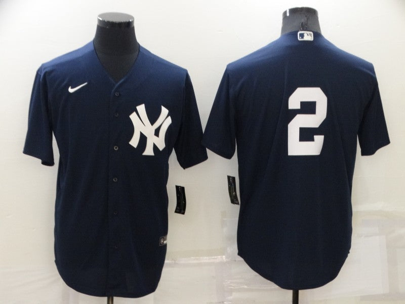 Men's New York Yankees Derek Jeter #2 Navy Replica Player Name Jersey1
