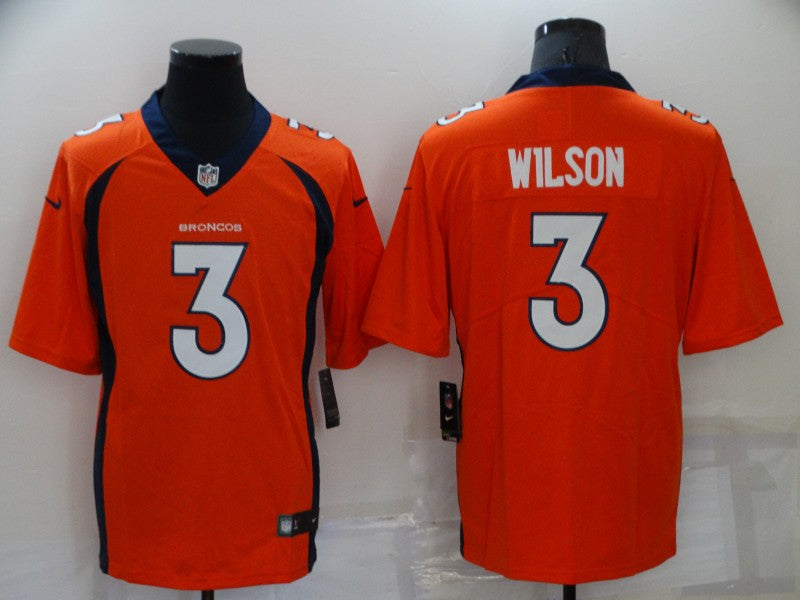 Men's Denver Broncos Russell Wilson #3 Orange Game Jersey1