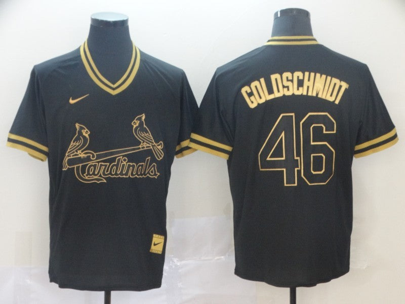 Men's St. Louis Cardinals Paul Goldschmidt #46 Black Replica Baseball Jersey1