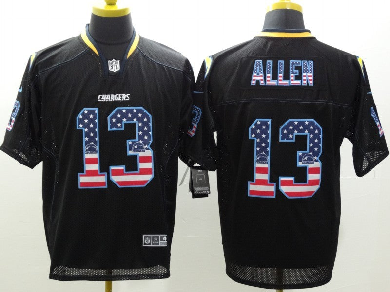 Men's Los Angeles Chargers Keenan Allen #13 Black Game Jersey1