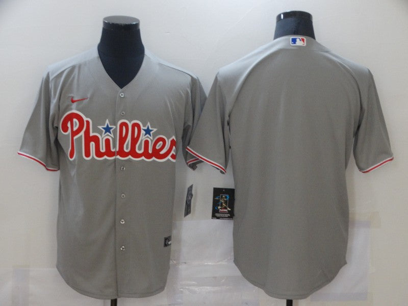 Men's Philadelphia Phillies Gray Replica Blank Jersey1