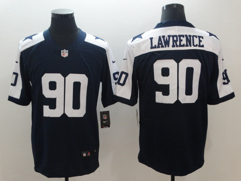 Men's Dallas Cowboys DeMarcus Lawrence #90 Navy Alternate Fashion Game Jersey1