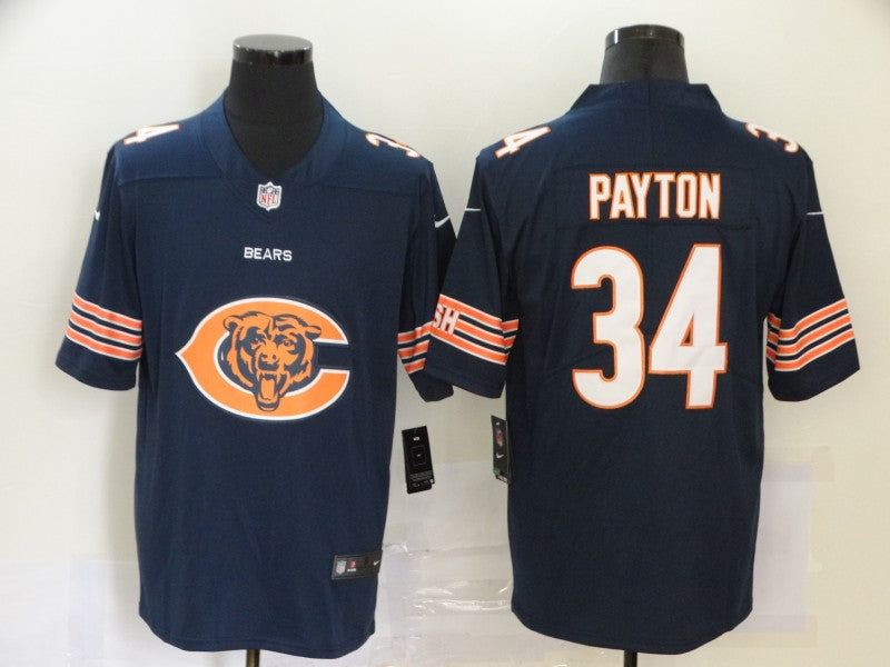 Men's Chicago Bears Walter Payton #34 Navy Game Jersey1