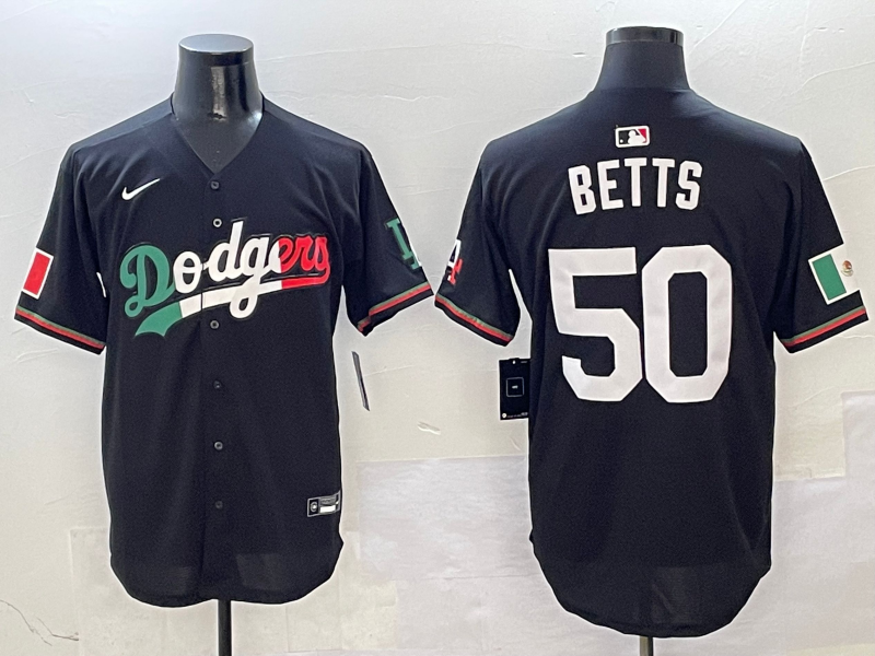 Men's Los Angeles Dodgers Mookie Betts #50 Black Game Jersey