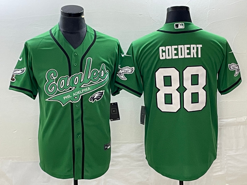 Men's Philadelphia Eagles Dallas Goedert #88 Kelly Green Game Jersey1 Joint Edition