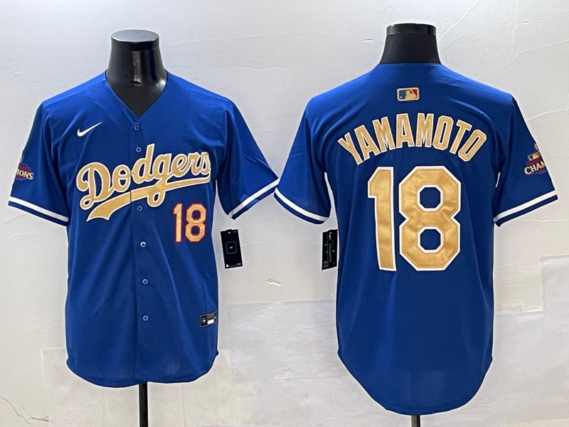 Men's Los Angeles Dodgers Yoshinobu Yamamoto #18 Royal 2025 Gold Collection Limited Jersey