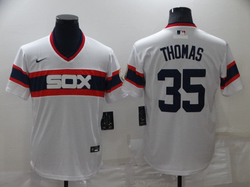 Men's Chicago White Sox Frank Thomas #35 White Replica Player Jersey1