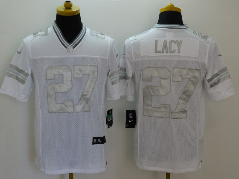 Men's Green Bay Packers Eddie Lacy #27 White Game Jersey1
