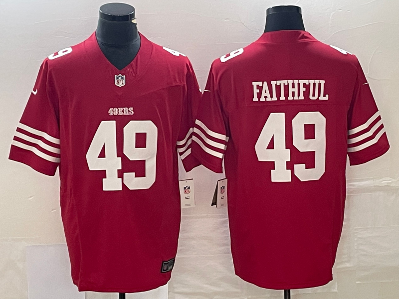 Men's San Francisco 49ers The Faithful #49 Scarlet Vapor F.U.S.E. Limited Jersey1