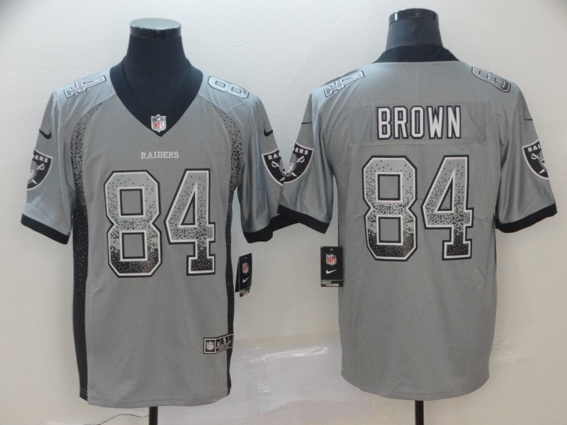 Men's Las Vegas Raiders Antonio Brown #84 Gray Game Jersey1