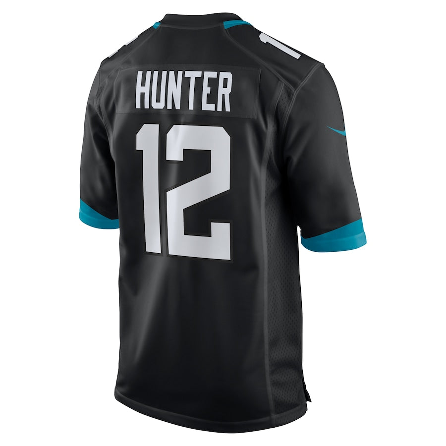 Men's Jacksonville Jaguars Travis Hunter Nike Black 2025 NFL Draft First Round Pick Alternate Game Player Jersey